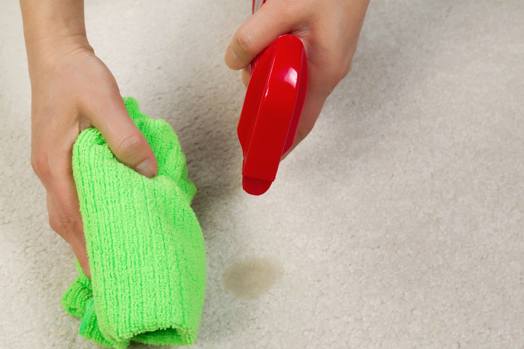 A person cleaning